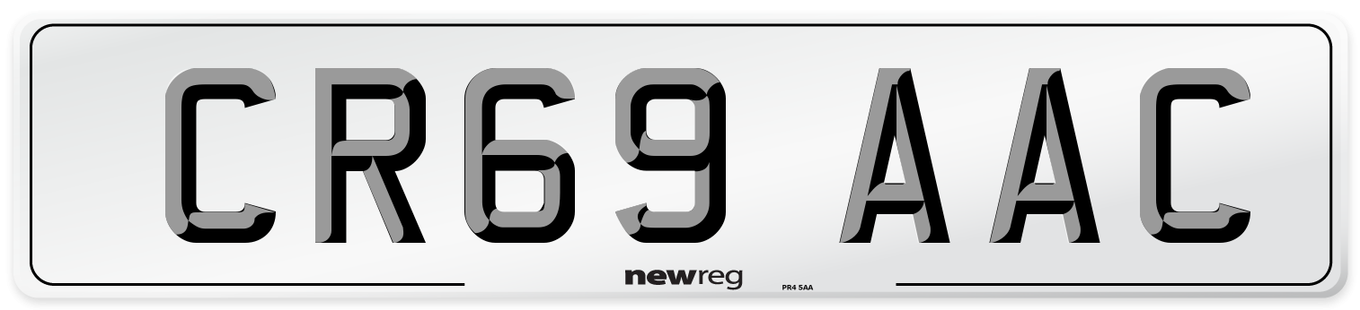 CR69 AAC Number Plate from New Reg